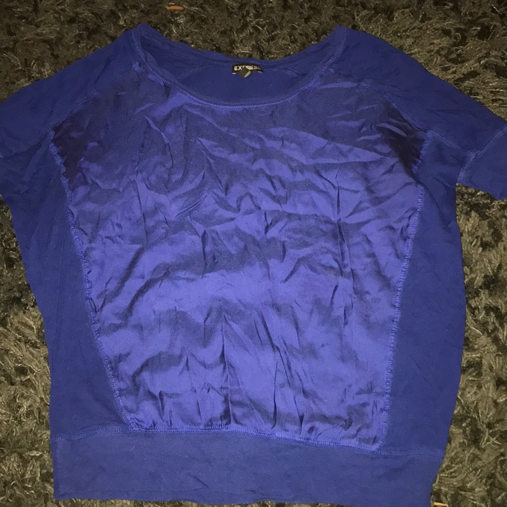 Blue shirt with contrast detail